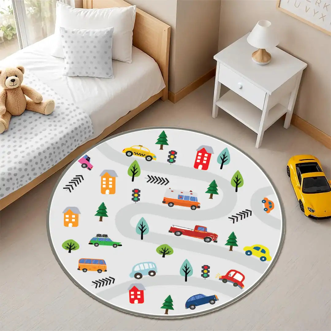Cars Circle Rug