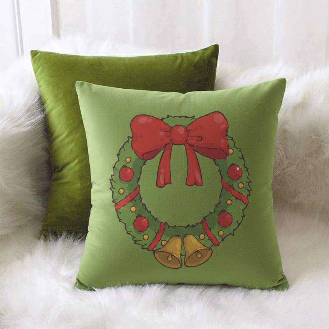 Green Wreath Stuffed Cushion