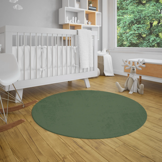 Green circle rug