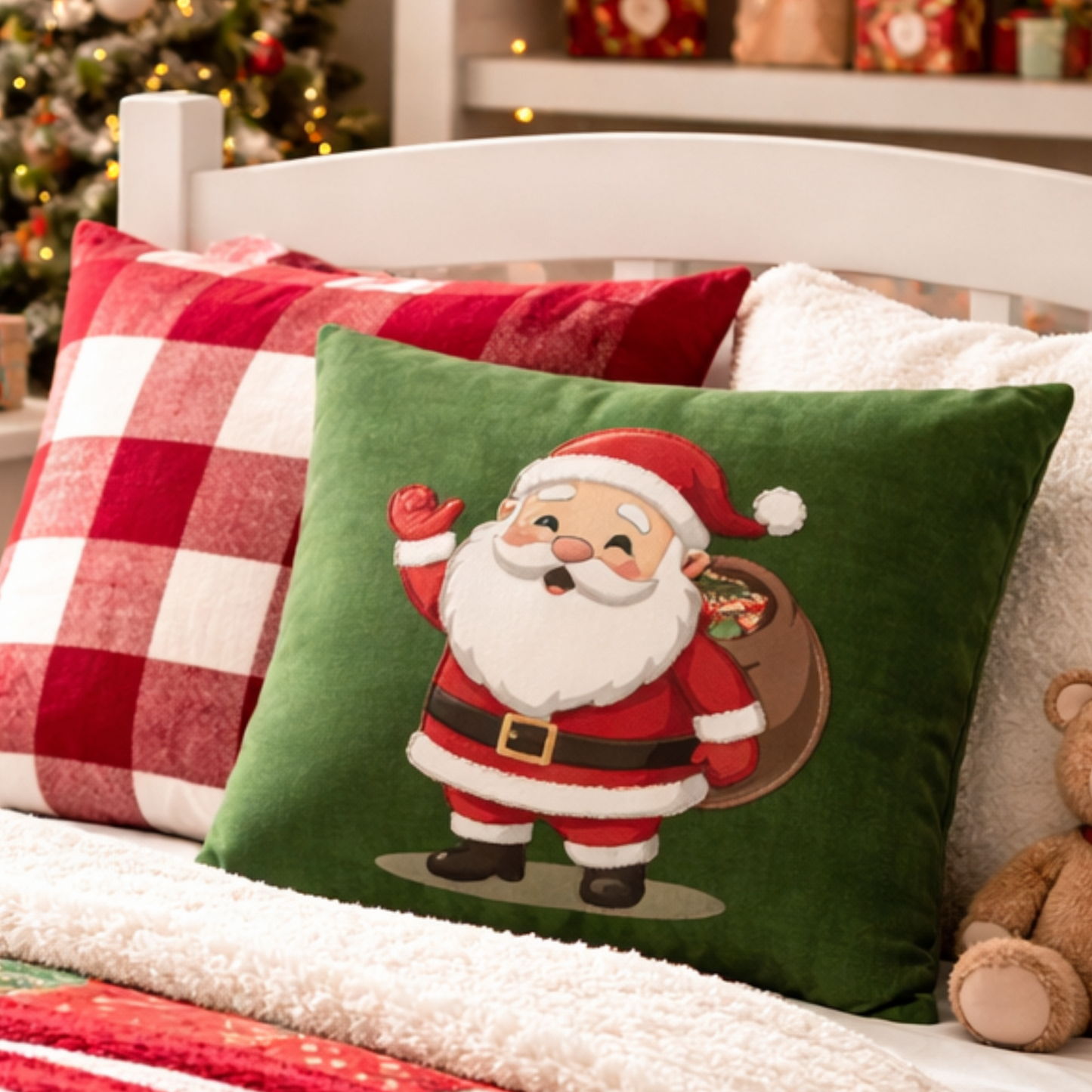 Happy Santa Stuffed Cushion